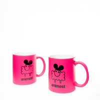 Cana ceramica neon logo