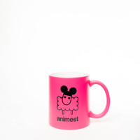 Cana ceramica neon logo